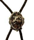 Cravată Americană Bolo Tie din Metal cu Motiv Cap de Mistreț