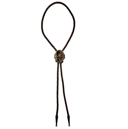 Cravată de Vânătoare Bolo (Șnur) Magnum Outdoors – Plăcuță din Corn Natural cu Motiv Cerb Hubertus