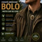 Cravată Americană Bolo cu Cap de Cerb din Corn și Metal – Accesoriu Elegant pentru Vânători, Cadoul Perfect