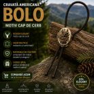 Cravată Americană Bolo cu Cap de Cerb din Corn și Metal – Accesoriu Elegant pentru Vânători, Cadoul Perfect