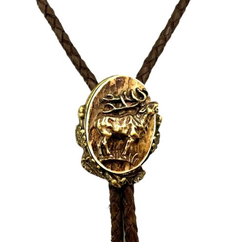 Cravată de Vânătoare Bolo Tie Magnum Outdoors – Motiv Cerb pe Bază din Corn Natural