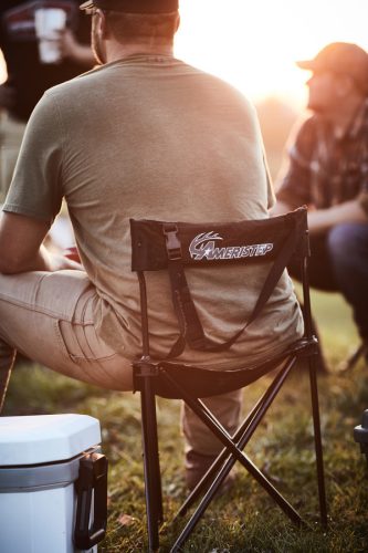 Scaun de vânătoare pliabil Ameristep Tripod Blind Chair, cu spătar, 3 picioare, camuflaj