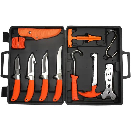 Set Profesional pentru Tranșarea și Dezosarea Vânatului WALD & FORST Big Box – 13 Piese, Oțel Inoxidabil, Cutie de Transport