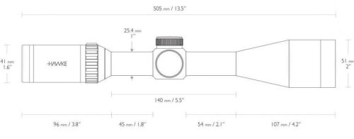 Luneta Hawke Vantage 4-16x44 SF HalfMildot 1"