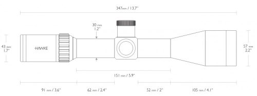 Luneta Hawke 4-16x50 Vantage WA IR FFP HalfMil Dot 30mm