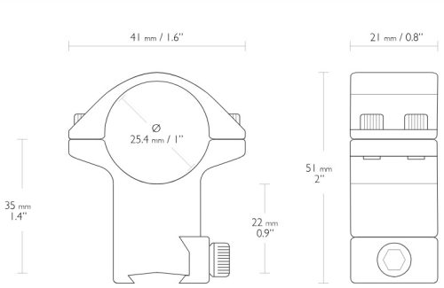 Inele Hawke 1" inalte 9-11 mm