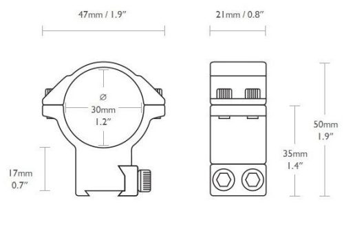 Inele Hawke 30 mm inalte 9-11 mm