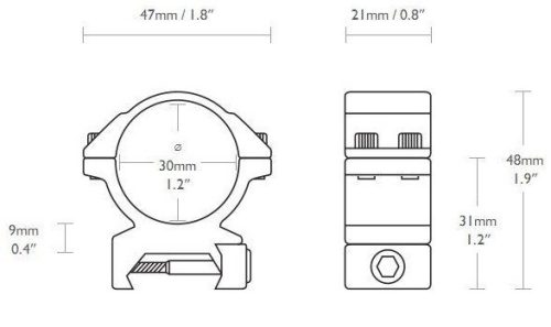 Inele Hawke 30 mm medii Weaver