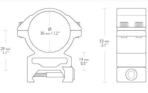 Montură Lunetă Hawke Match 30mm High Weaver/Picatinny – Fixare Extrem de Stabilă și Aliniere Perfectă