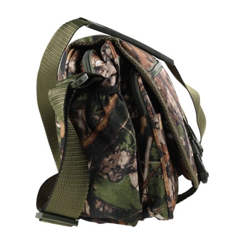 Geantă de vânătoare Forsport cu șezut, camuflaj forestier, broderie cerb