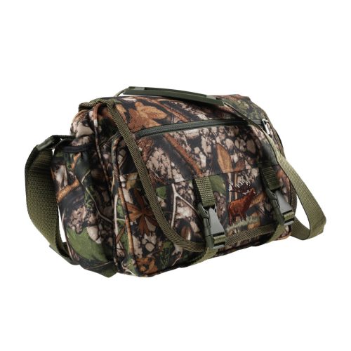 Geantă de vânătoare Forsport cu șezut, camuflaj forestier, broderie cerb