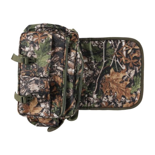 Geantă de vânătoare Forsport cu șezut, camuflaj forestier, broderie cerb