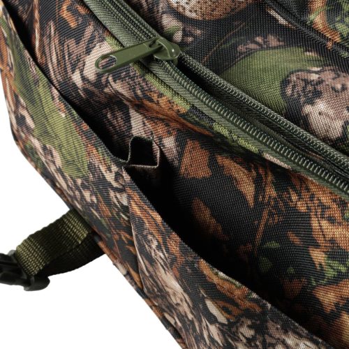 Geantă de vânătoare Forsport cu șezut, camuflaj forestier, broderie cerb