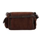 Geantă de vânătoare Forsport maro, aspect piele întoarsă, cu broderie cerb