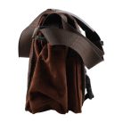 Geantă de vânătoare Forsport maro, aspect piele întoarsă, cu broderie cerb