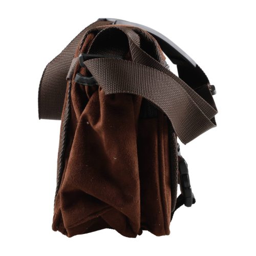 Geantă de vânătoare Forsport maro, aspect piele întoarsă, cu broderie cerb