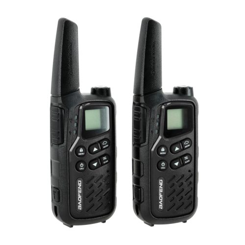 Stații Radio PMR Baofeng BF-25E Black Twin - Set 2 Bucăți, 16 Canale, VOX, Acumulator 1400 mAh
