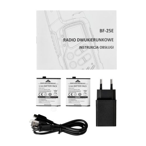 Stații Radio PMR Baofeng BF-25E Black Twin - Set 2 Bucăți, 16 Canale, VOX, Acumulator 1400 mAh
