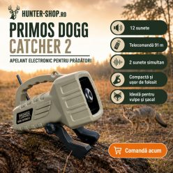   Chemătoare electronică prădători Primos Dogg Catcher 2 – 12 sunete, telecomandă 91 m, ideală pentru vulpe și șacal